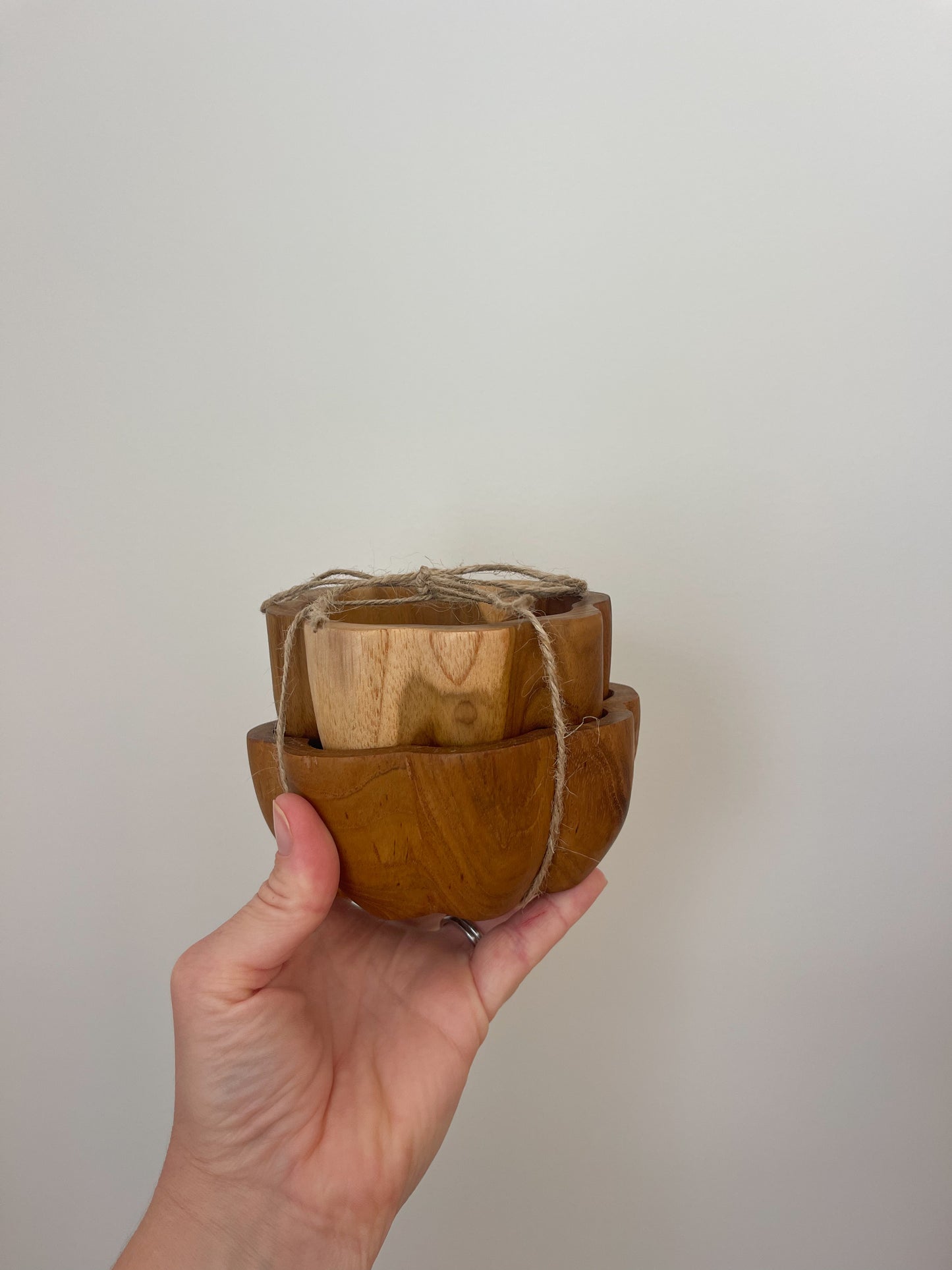 Daisy Wooden Bowls - set of 2