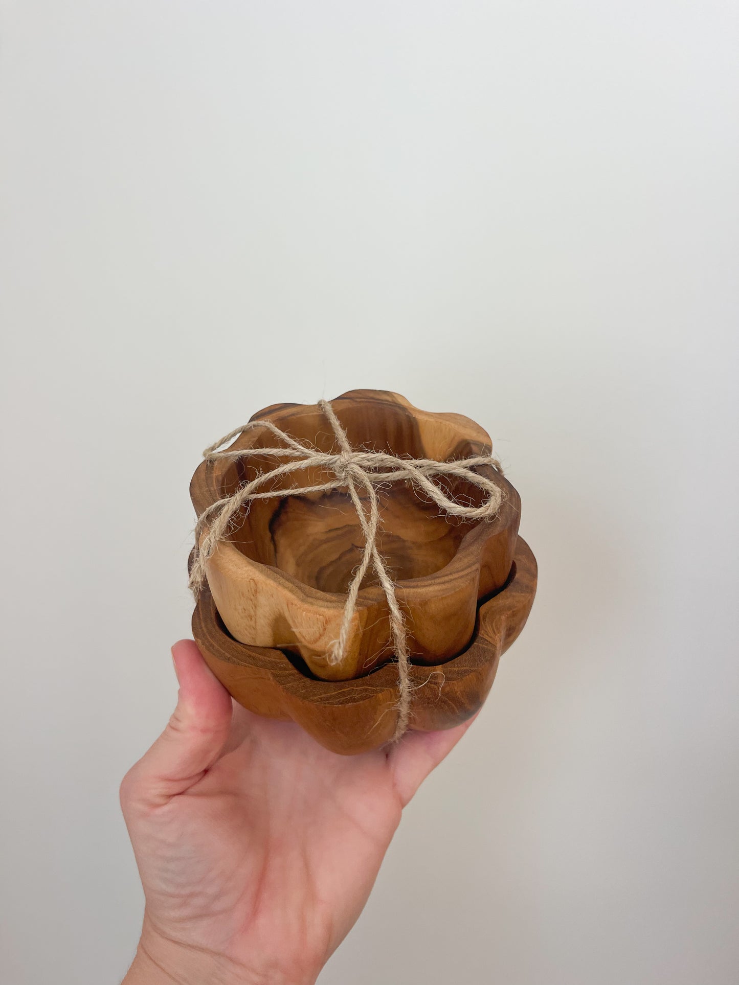 Daisy Wooden Bowls - set of 2
